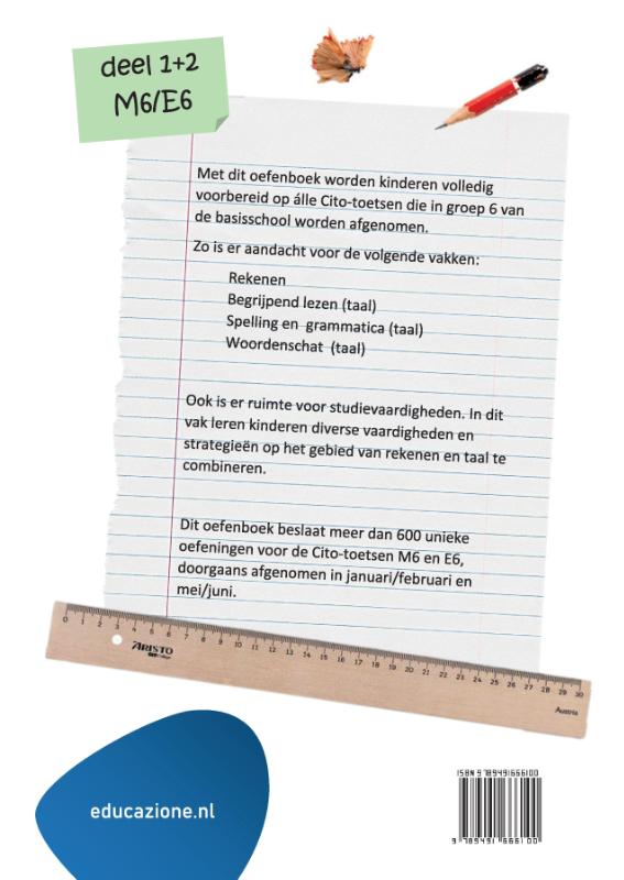 Cito-toets Oefenen Groep 6 M6 en E6 / Cito-toets groep 6 oefenen achterkant