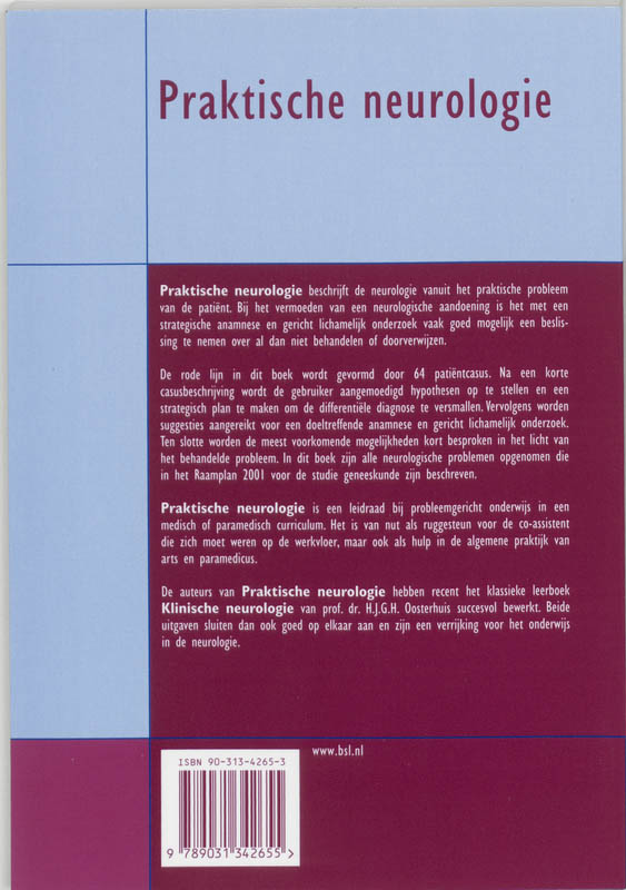 Praktische neurologie / Quintessens achterkant