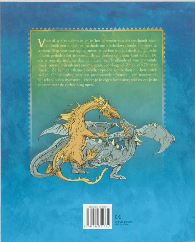 Stap voor stap draken leren tekenen achterkant
