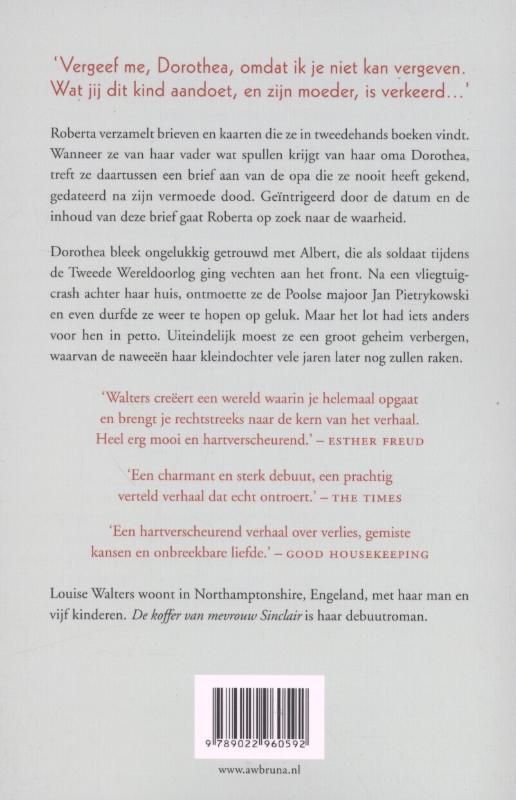 De koffer van mevrouw Sinclair achterkant