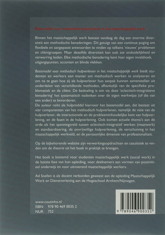 Basismodel Voor Methodisch Hulpverlenen In Het Maatschappelijk Werk achterkant