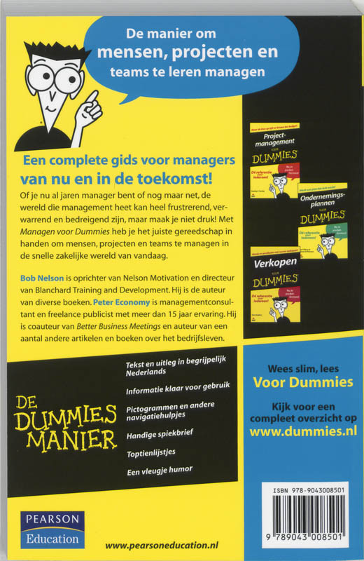 Managen voor Dummies / Voor Dummies achterkant