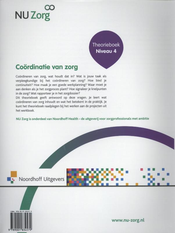 NU Zorg  - Coordinatie van zorg Niveau 4 Theorieboek achterkant