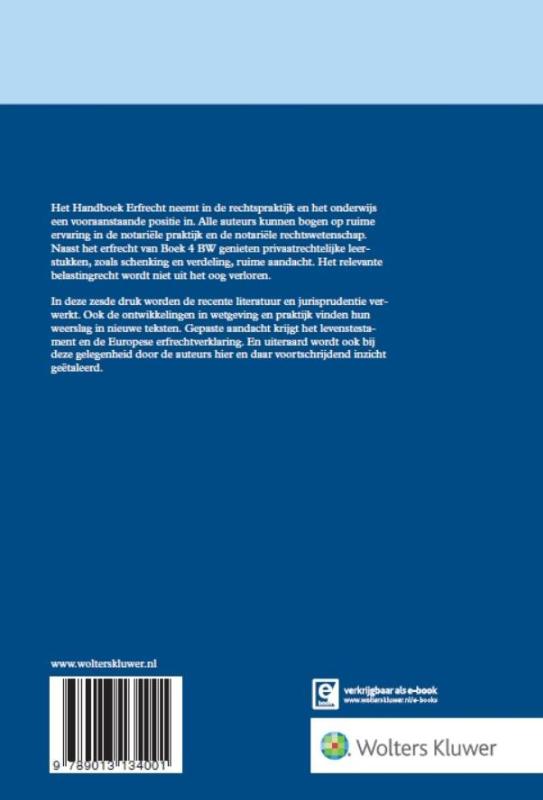 Handboek erfrecht / Publicaties vanwege het Centrum voor Notarieel Recht / 2 achterkant