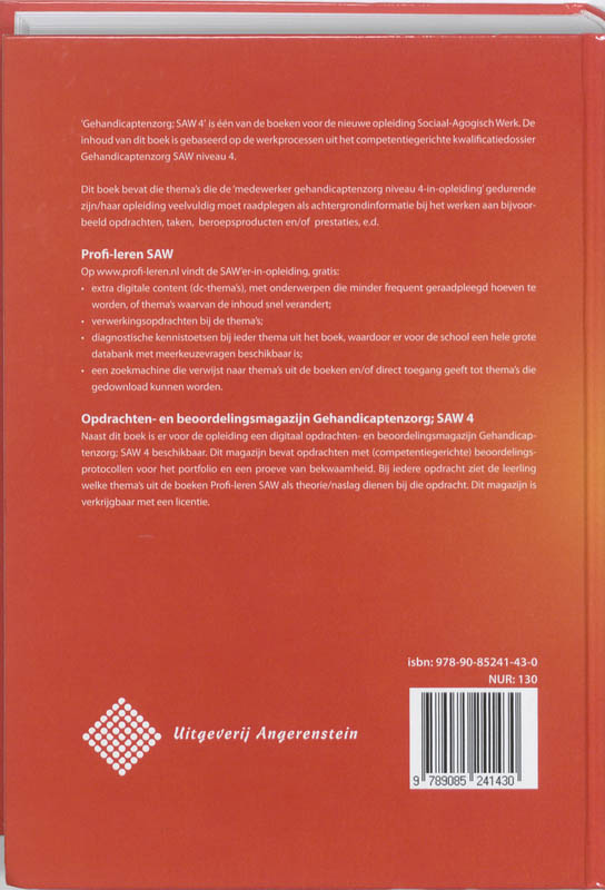 Gehandicaptenzorg; SAW 4 achterkant