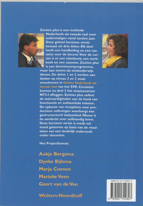 Zestien plus 2 Tekstboek achterkant