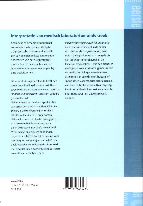 Interpretatie van medisch laboratoriumonderzoek achterkant