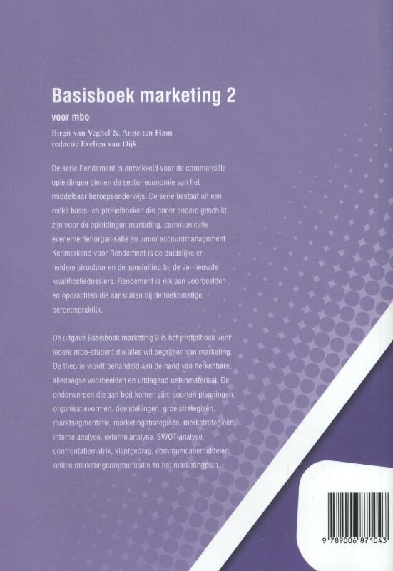 Basisboek marketing 2 Voor mbo achterkant
