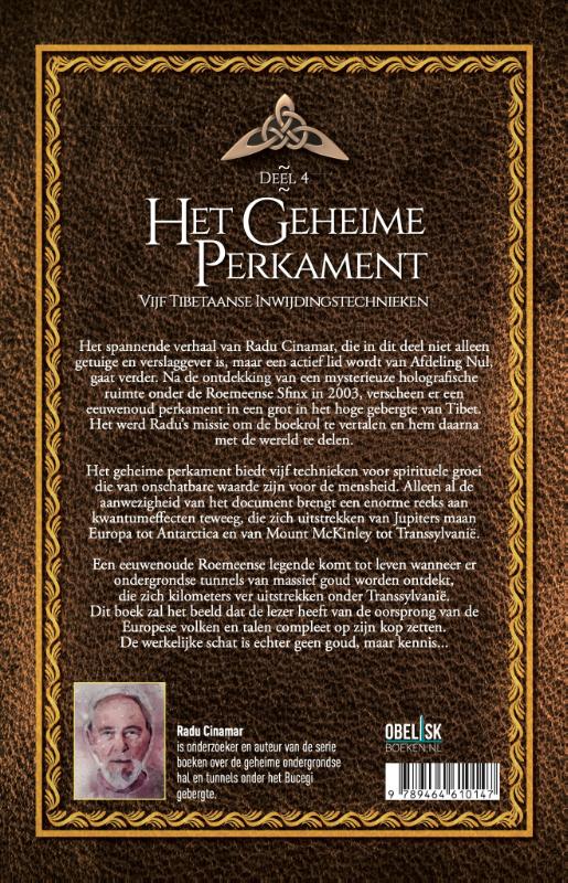 Het Geheime Perkament / De boeken van Radu Cinamar / 4 achterkant