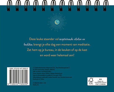 Een moment van meditatie - Tafelstaander achterkant