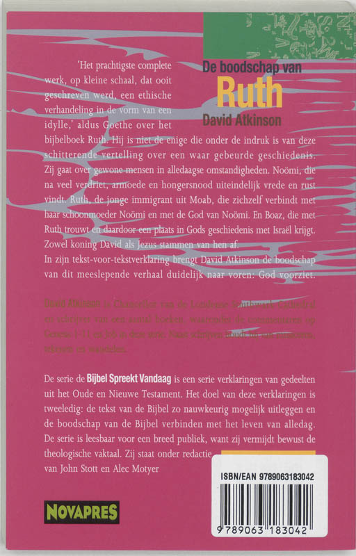 De boodschap van Ruth / De Bijbel spreekt vandaag achterkant