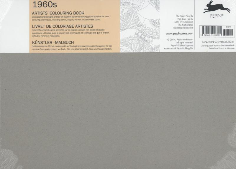 1960S Artists colouring book achterkant