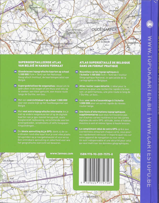 Topografische Wegenatlas Belgie = Atlas Routier Topographique Belgique achterkant