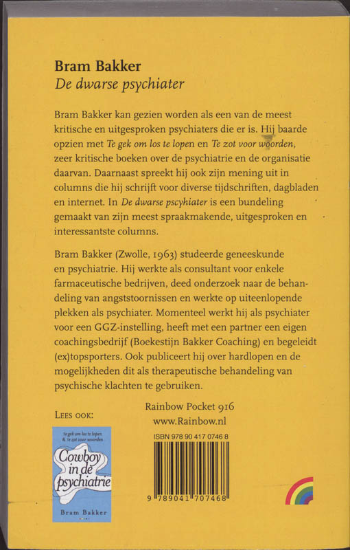 De dwarse psychiater / Rainbow pocketboeken achterkant