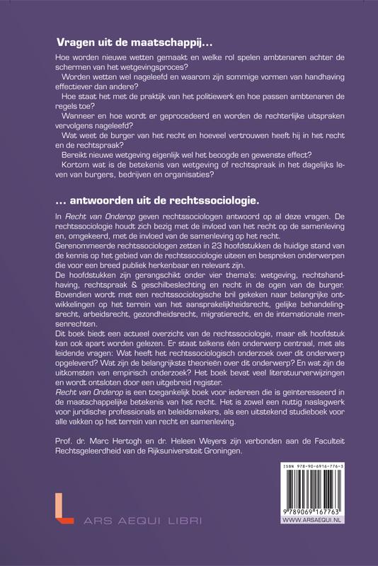 Recht van Onderop / Ars Aequi libri achterkant