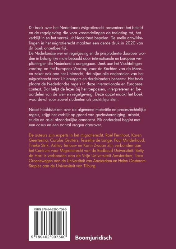 Nederlands Migratierecht / Boom Juridische studieboeken achterkant