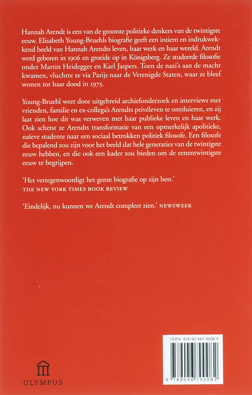 Hannah Arendt een biografie / Olympus achterkant