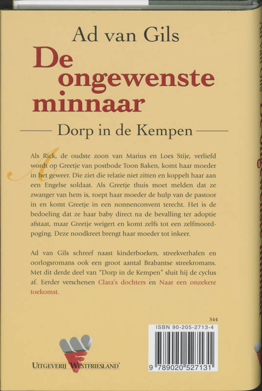 De Ongewenste Minnaar achterkant