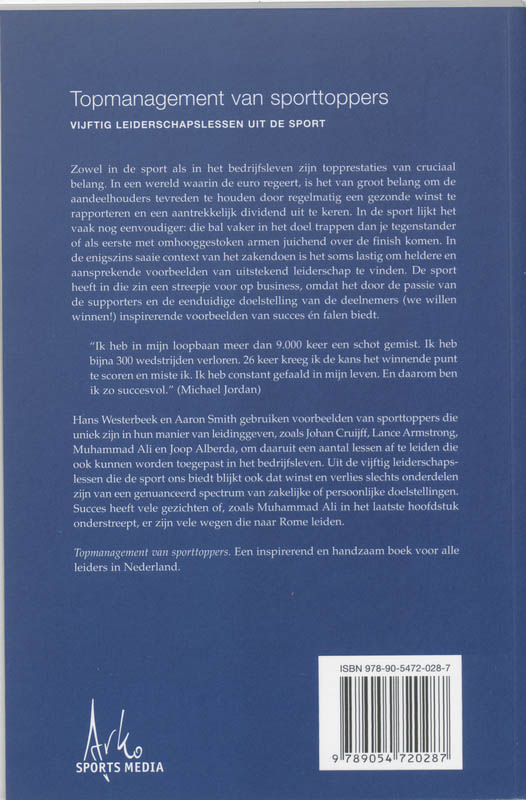 Topmanagement van sporttoppers achterkant