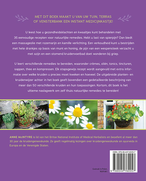 Zelfgemaakte bereidingen met geneeskrachtige kruiden achterkant