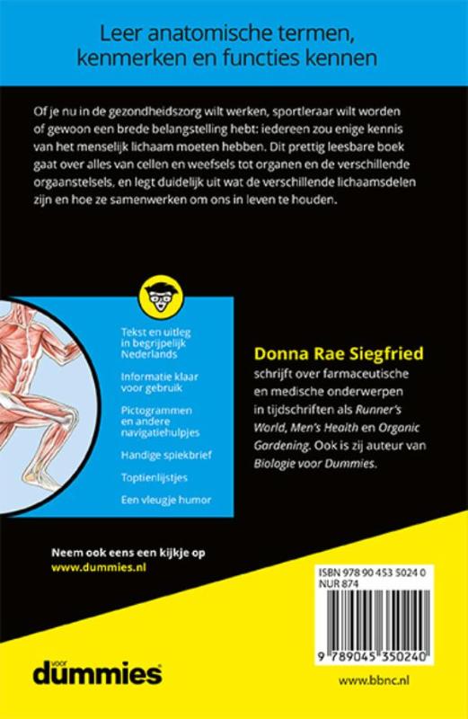 Het menselijk lichaam voor Dummies achterkant