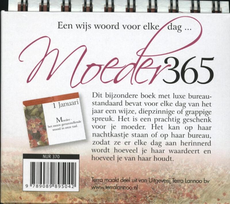 365 Dagen Voor Mijn Moeder achterkant