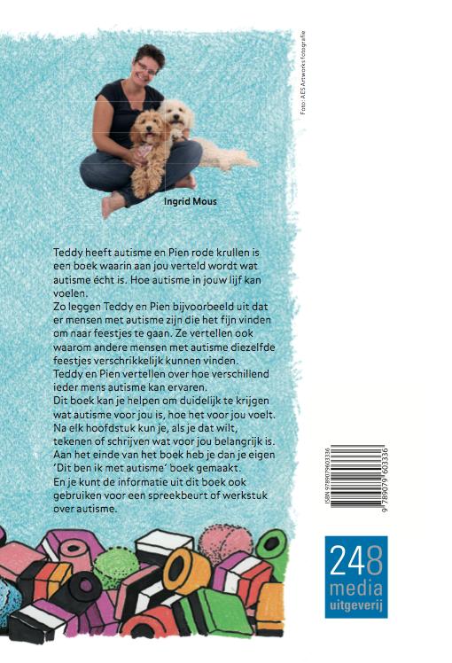 Teddy heeft autisme en Pien rode krullen achterkant