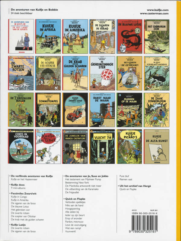 Kuifje / 9 de geheimzinnige ster / De avonturen van Kuifje achterkant