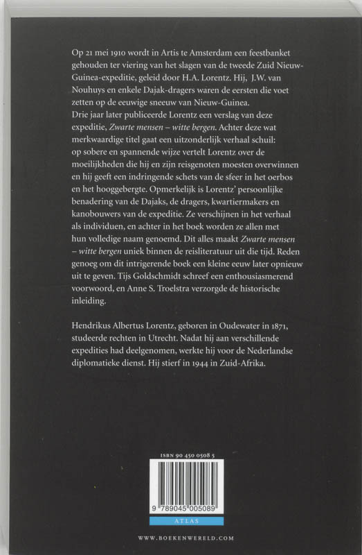 Zwarte mensen, witte bergen / Atlas Klassieke reizen achterkant