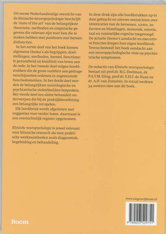 Klinische neuropsychologie achterkant
