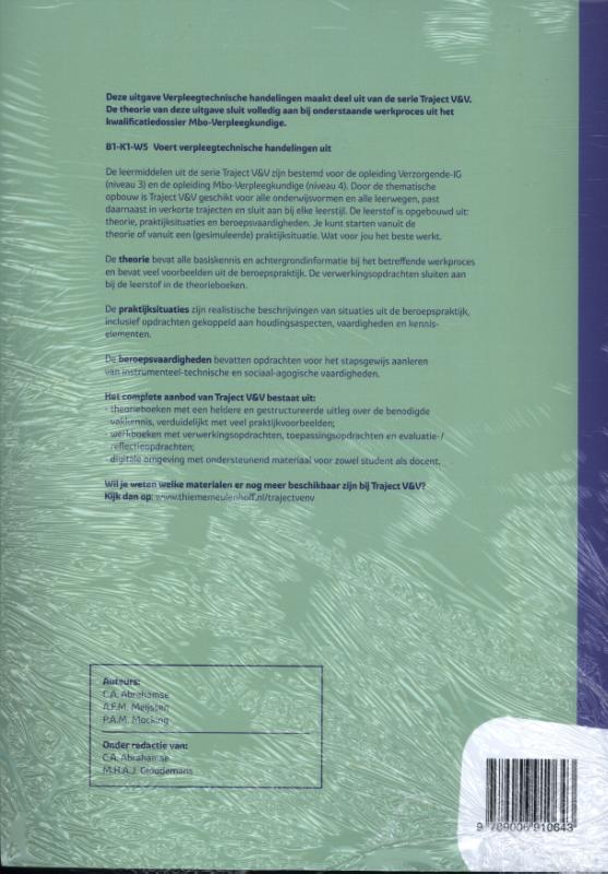 Verpleegtechnische handelingen niveau 4 Werkboek A+B achterkant