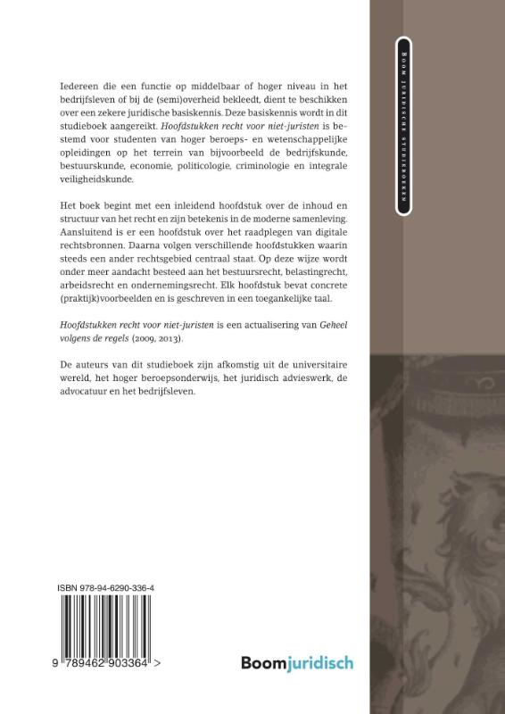 Hoofdstukken recht voor niet-juristen / Boom Juridische studieboeken achterkant