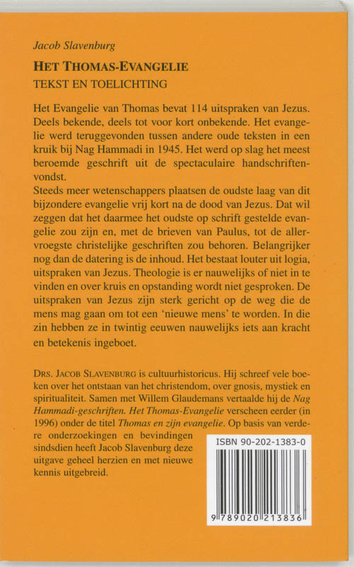 Het Thomas-Evangelie achterkant