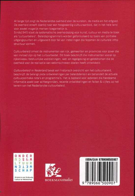 Cultuurbeleid in Nederland achterkant