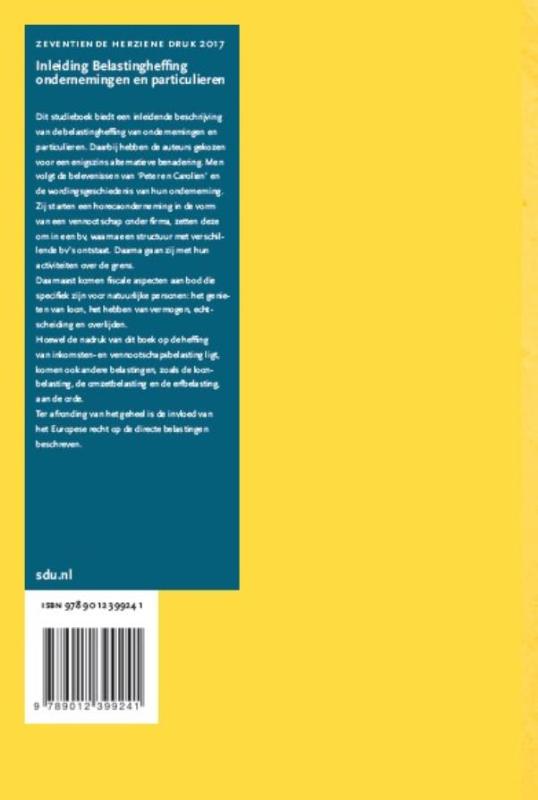 Inleiding belastingheffing ondernemingen en particulieren achterkant