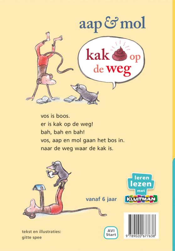 aap en mol. kak op de weg / Leren lezen met Kluitman achterkant