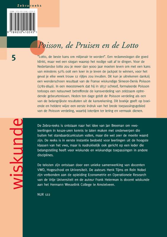 Poisson, de Pruisen en de lotto / Zebra-reeks / 5 achterkant