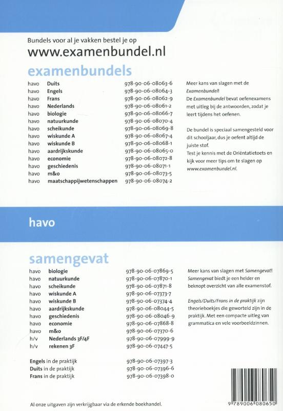Aardrijkskunde / Havo 2014/2015 / Examenbundel achterkant
