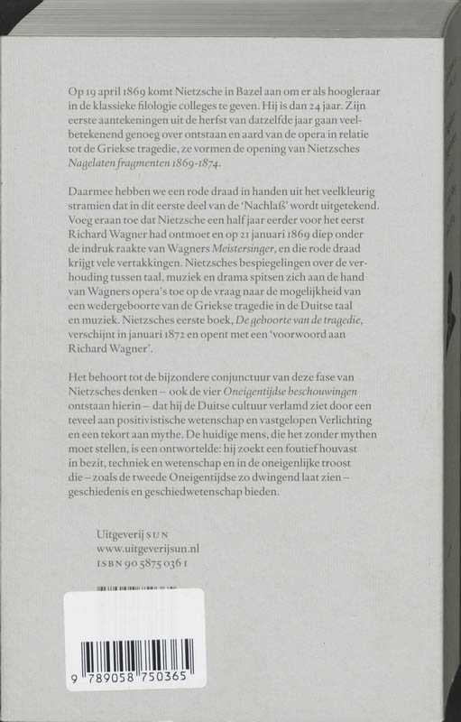 Nagelaten Fragmenten / 1 Herfst 1869 - Eind 1874 achterkant