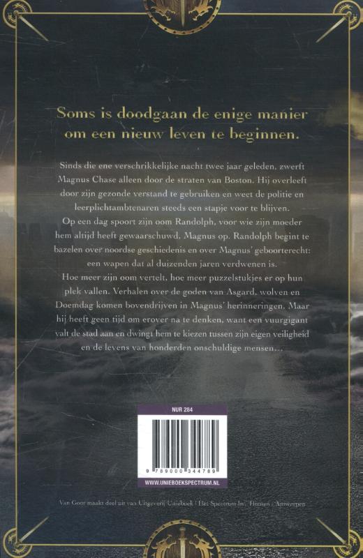 Het verdoemde zwaard / Magnus Chase en de goden van Asgard / 1 achterkant