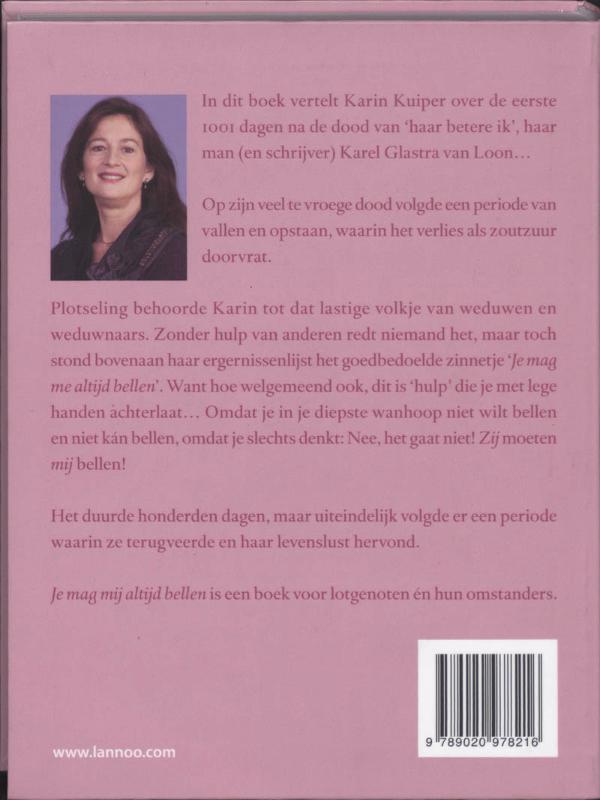 Je mag me altijd bellen achterkant