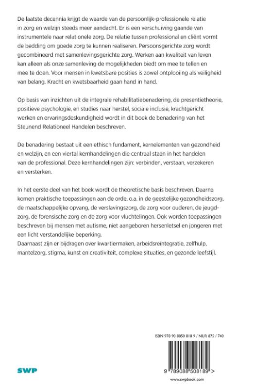 Handboek steunend relationeel handelen achterkant
