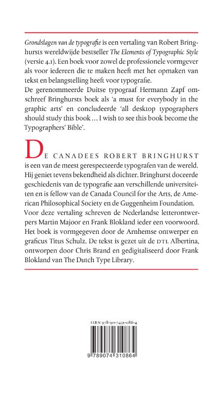 Grondslagen van de typografie achterkant