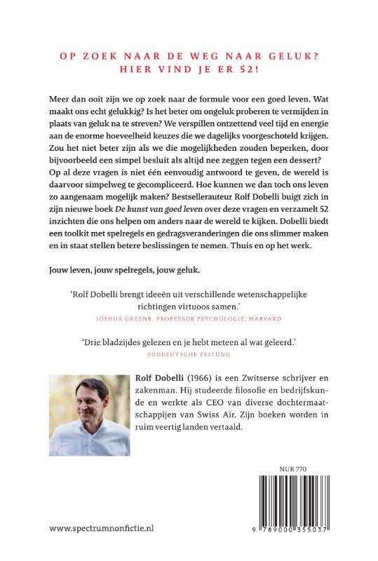 De kunst van goed leven achterkant