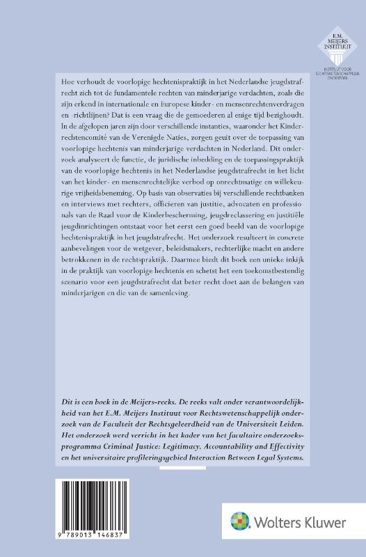 Voorlopige hechtenis in het Nederlandse jeugdstrafrecht achterkant