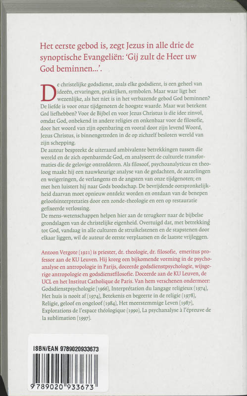 Heer Je God Liefhebben achterkant