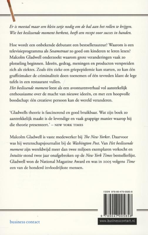 Het beslissende moment achterkant