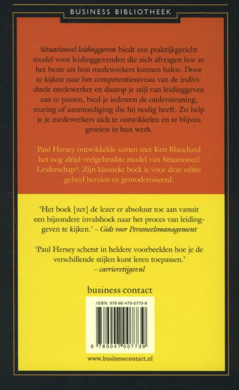 Situationeel leidinggeven / Business bibliotheek achterkant