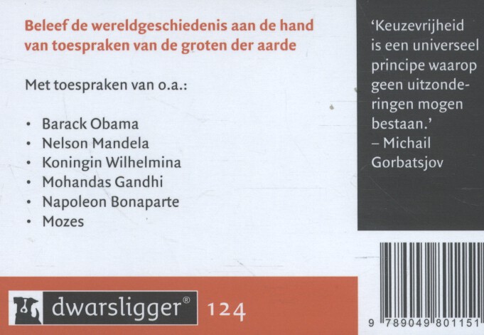 Toespraken die de wereld veranderden achterkant