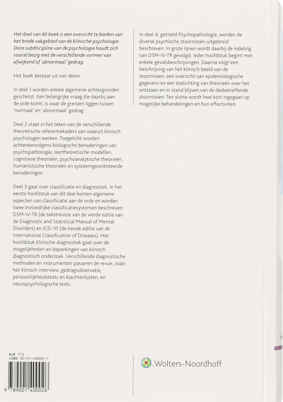 Klinische psychologie achterkant